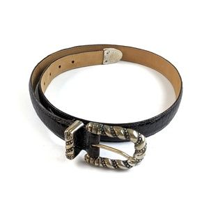 Brighton Two Tone Leather Belt Crocodile Brown M